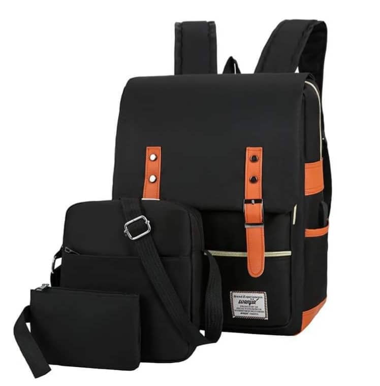 3 Pcs Ant-theft Waterproof Laptop Bag/Backpack 15.6''-Black - Biamse